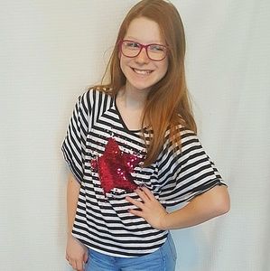 Sequined star tee